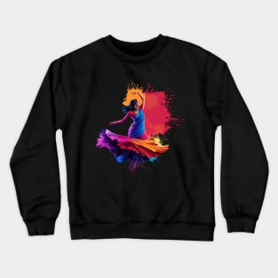 Holi Festival Celebration Colorful Women Indian Saree Crewneck Sweatshirt